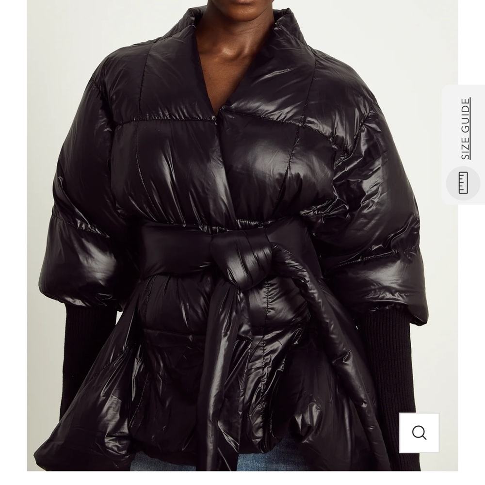 Black Puffer Belted Jacket - Picture 7 of 16